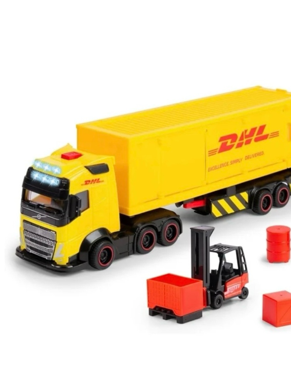 Dickies Yellow and Red Delivery Truck Playset with Forklift